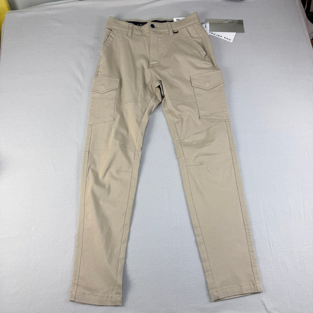 Projek Raw Bungeeflex Cargo Pants Mens 30 Sand Tan Classic Fit Stretch NWT